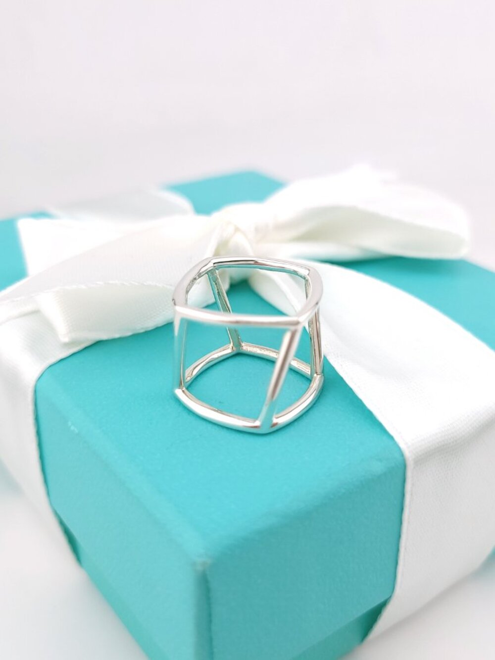 Tiffany & Co Frank Gehry Sterling Silver Open Torque Small Square Pendant